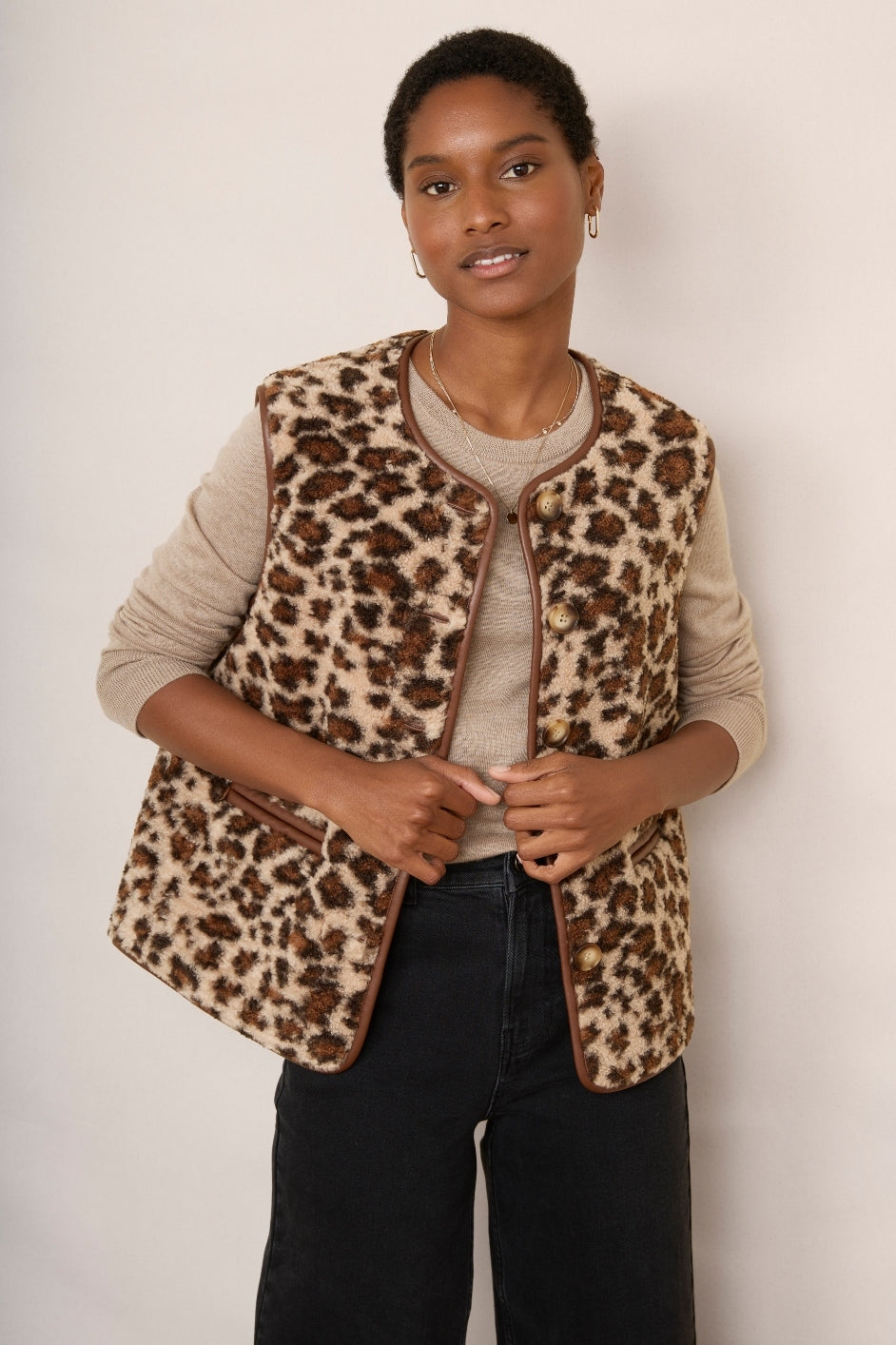 Airfield designer gilet Leoparden look hot