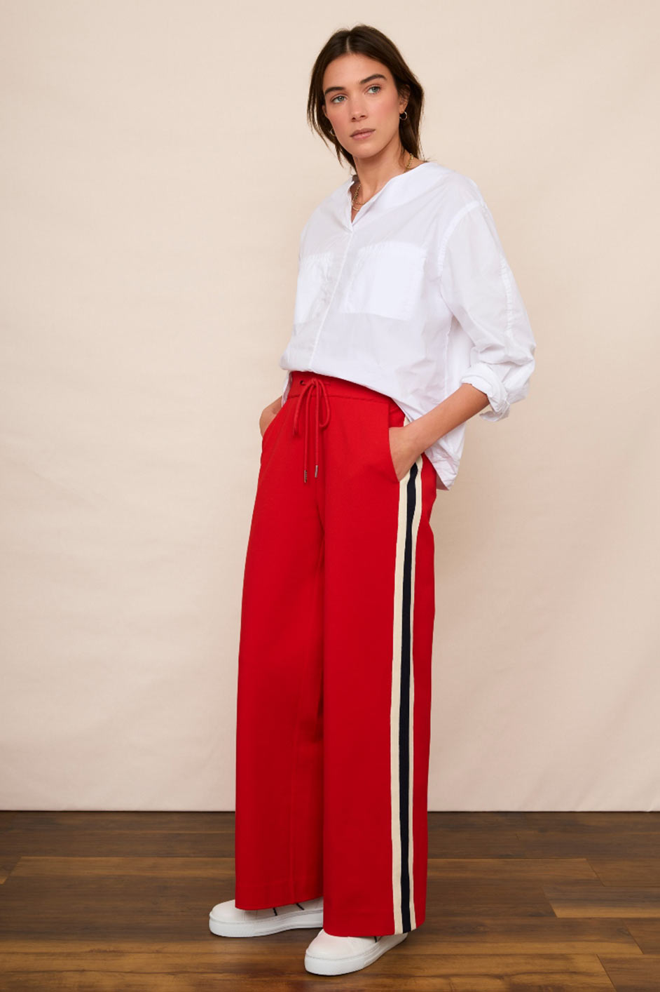 M&Co Red Ponte Wide Leg Trousers