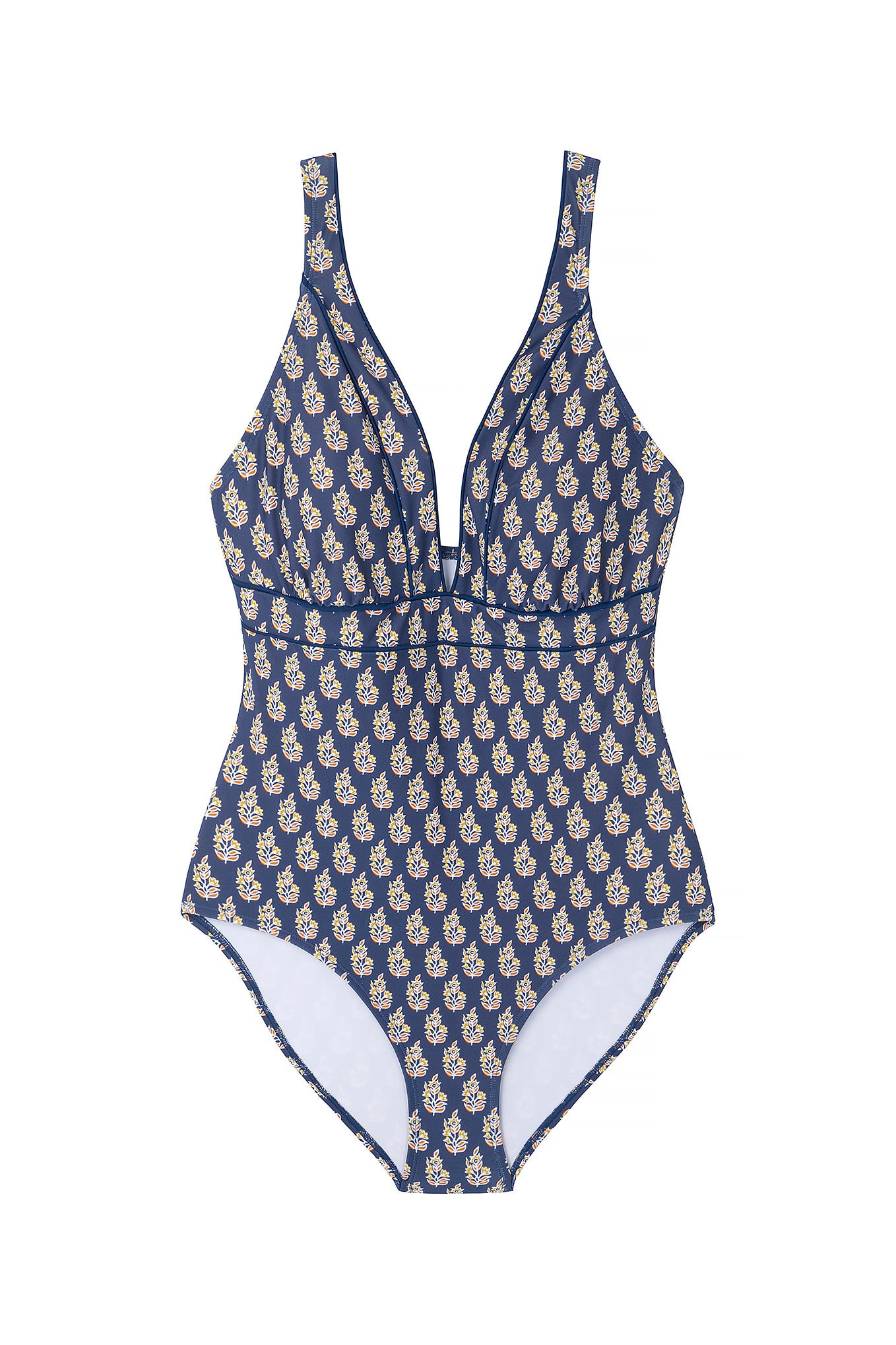 Buy Green Woodblock Plunge Tummy Control Swimsuit from Next Luxembourg