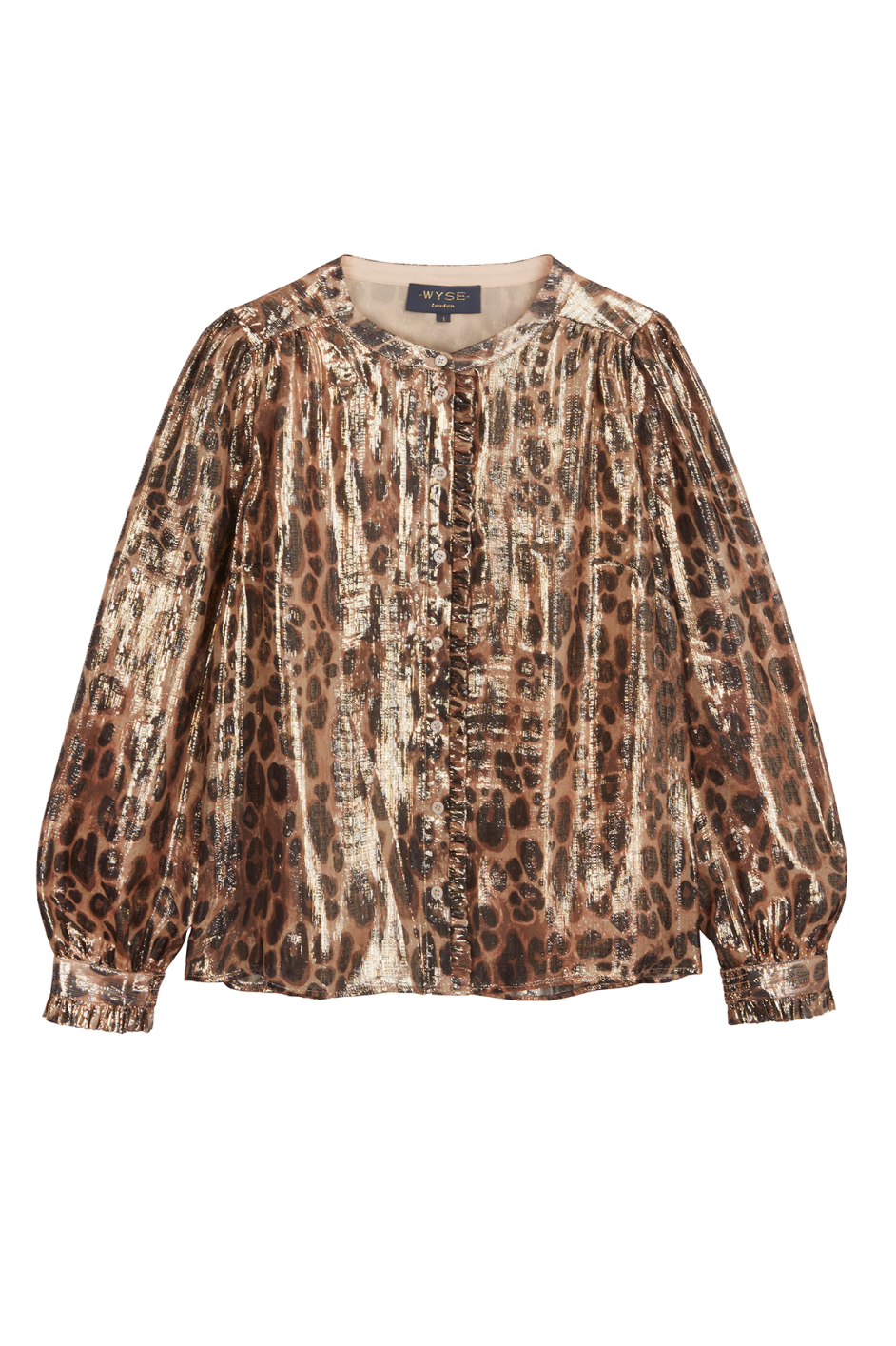 Norah Silk Blend Lame Blouse - Leopard