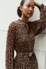 Posey Plisse Dress - Leopard