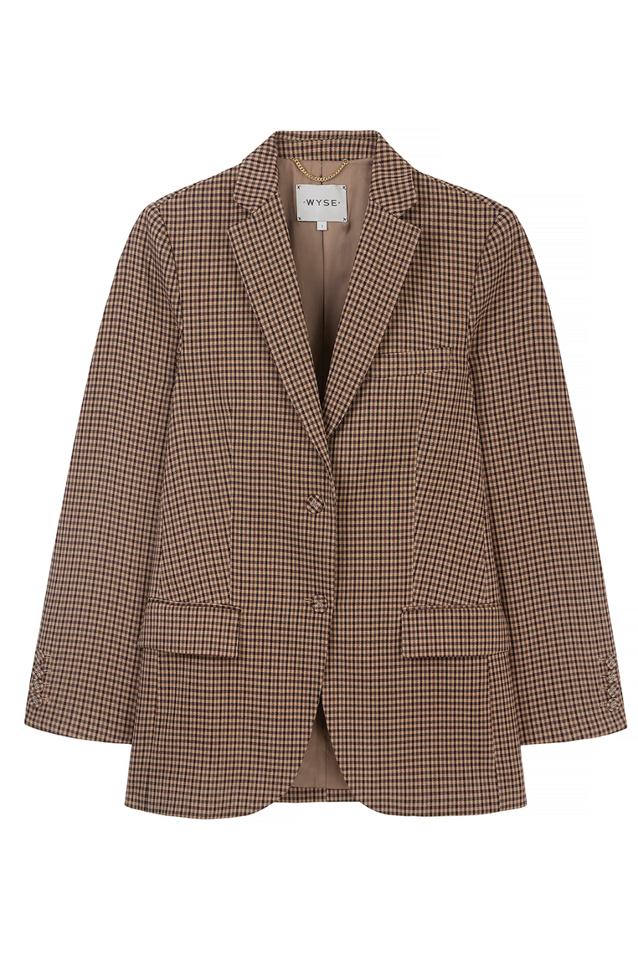 Leia Blazer - Tan Check