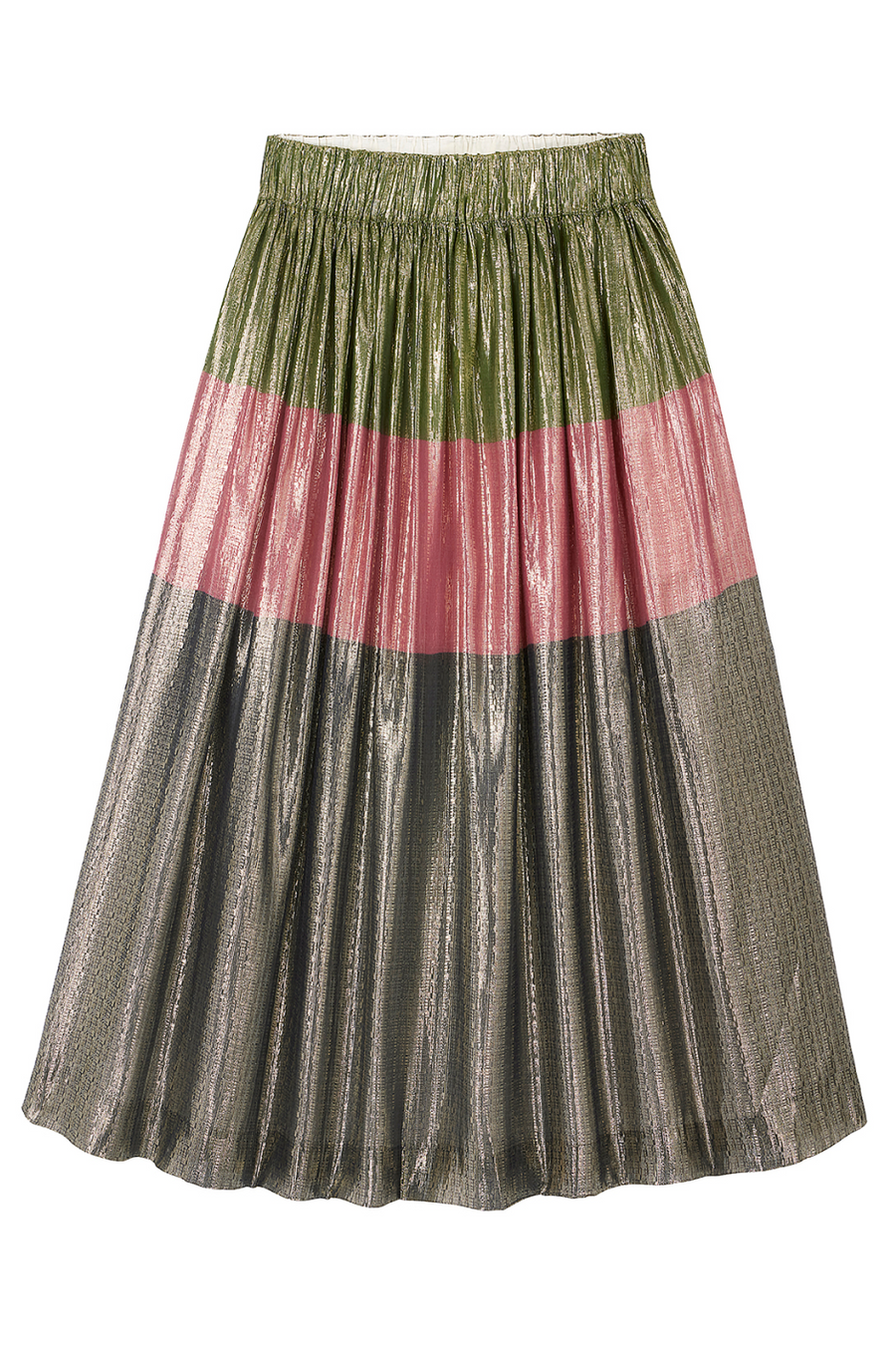 Patsy Silk Blend Lame Skirt - Multi