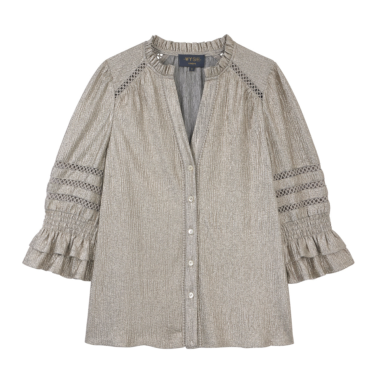 Parker Metallic Blouse - Champagne