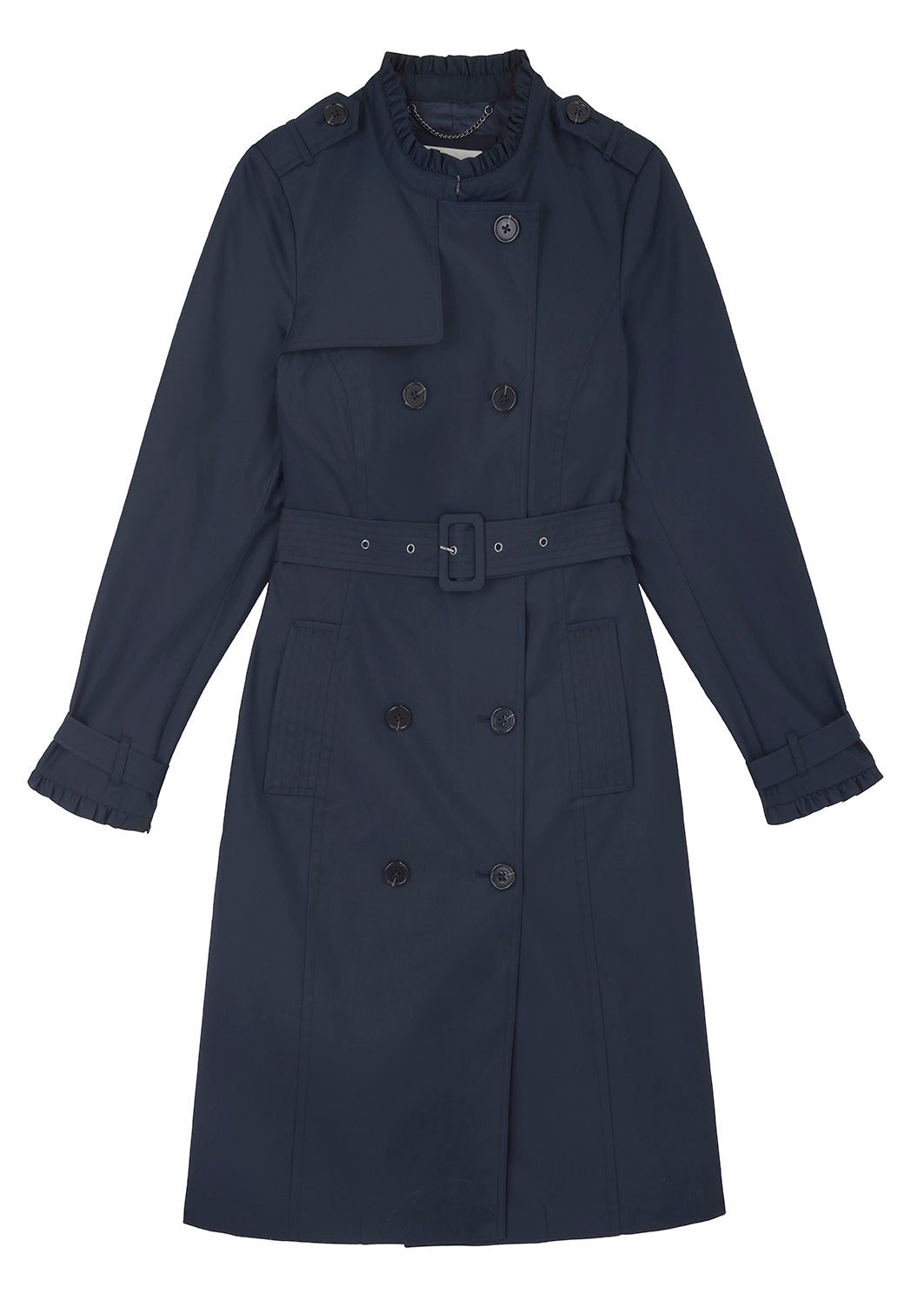 Faye Frill Trench Coat - Midnight