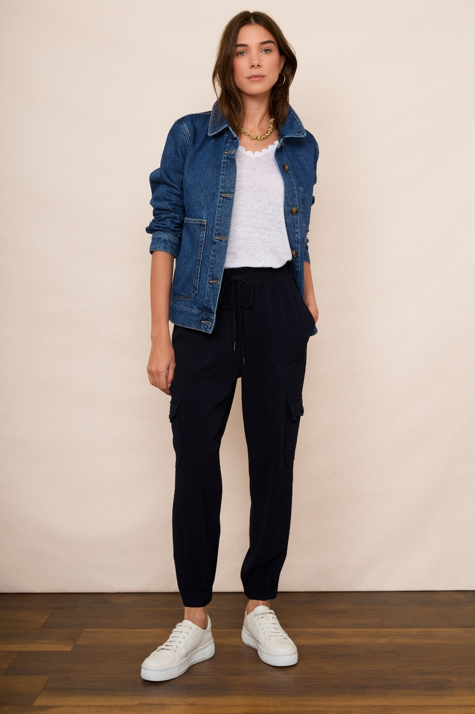 Aniyah Tailored Cargo Trousers - Midnight