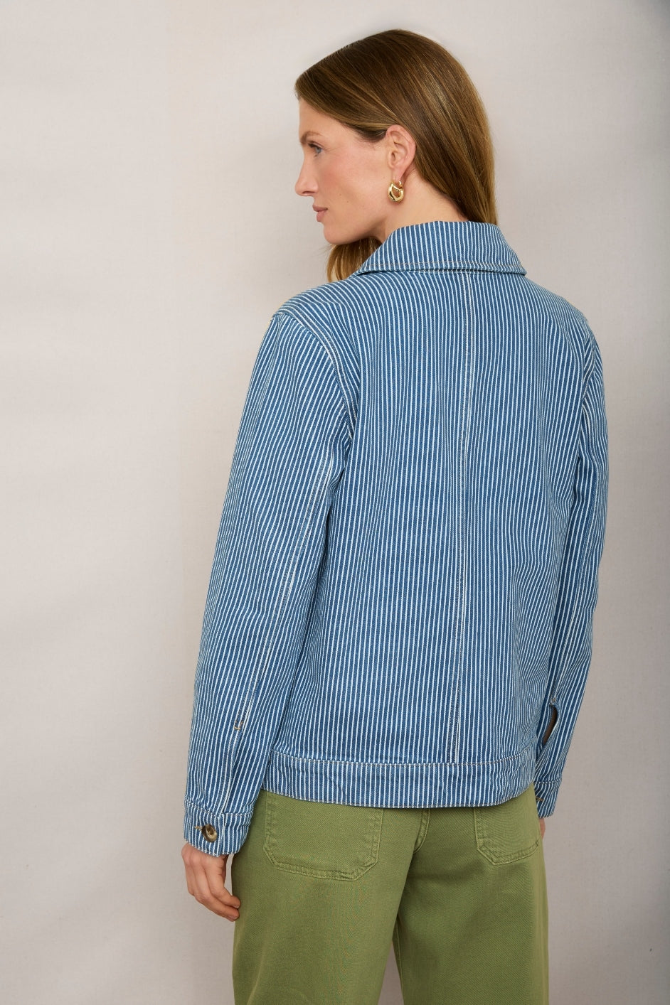 Ada Denim Jacket - Blue/Ivory Stripe