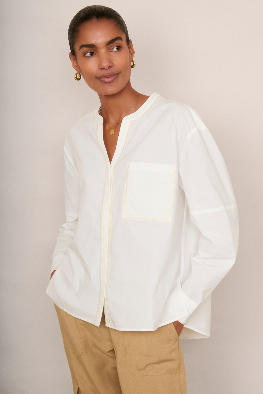 Adelie Shirt - White/Ecru