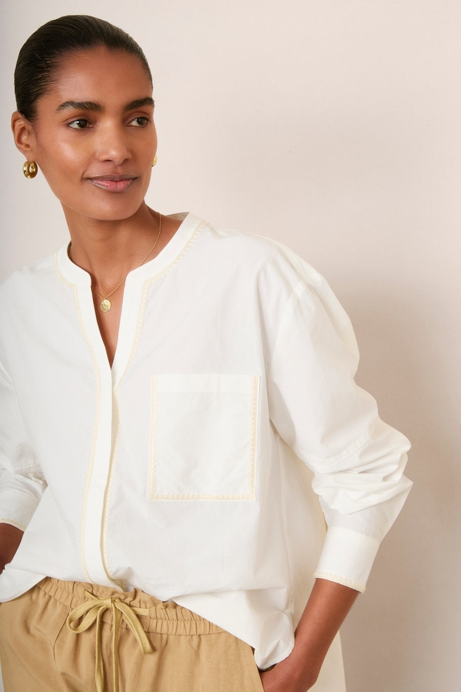 Adelie Shirt - White/Ecru