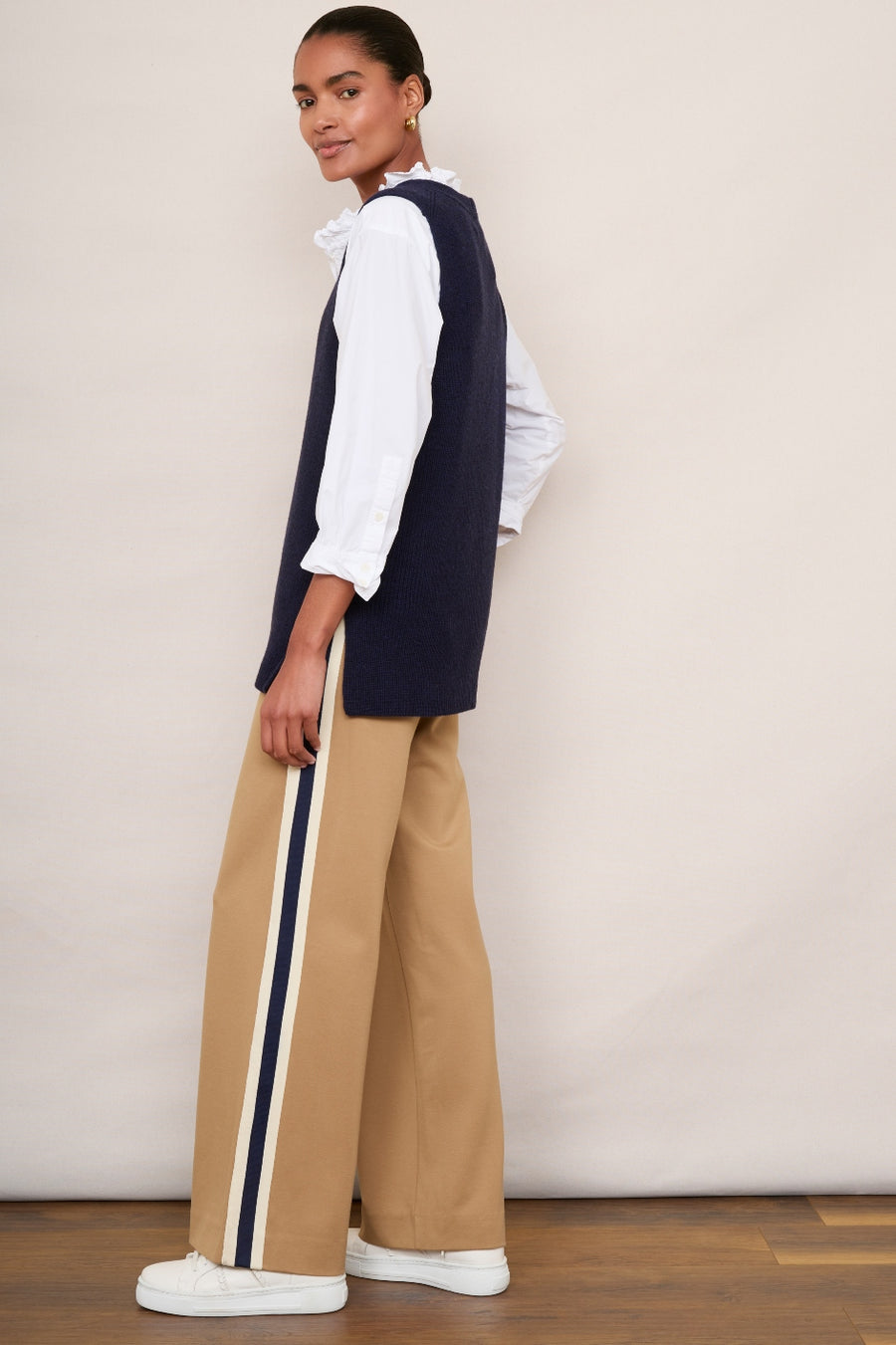 Penny Ponte Wide Leg Trouser - Tan