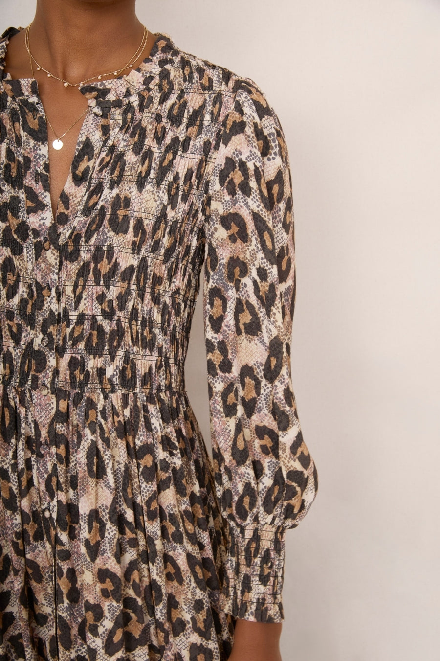 Aggie Dress - Snake Leopard