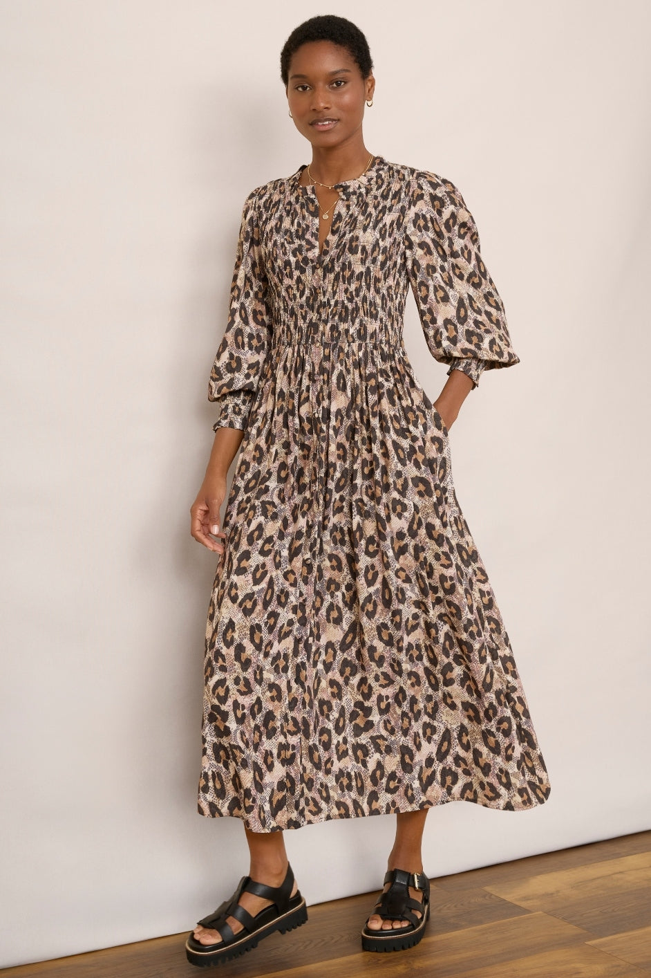 Aggie Dress - Snake Leopard