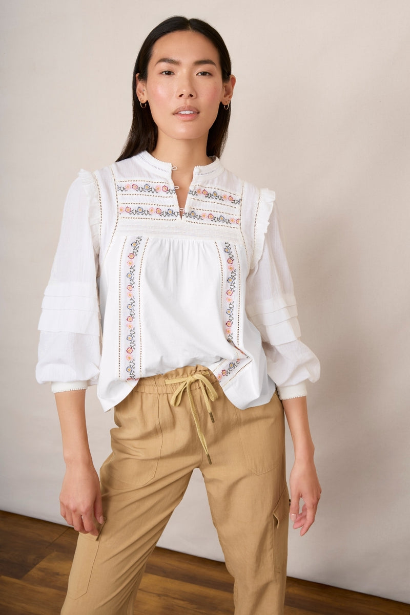 Albie Jersey Blouse - White