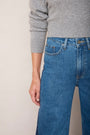 Alexa Side Stripe Flare Jean - Mid Wash