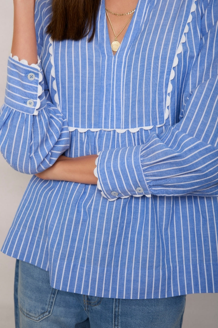 Alia Stripe Top - Blue Stripe