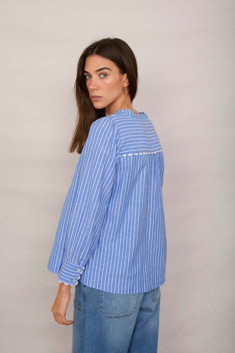 Alia Stripe Top - Blue Stripe