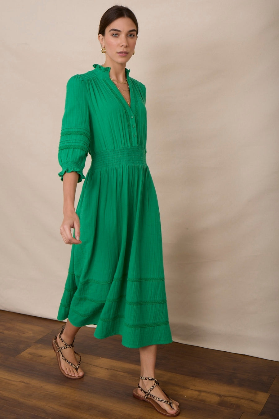 Alina Dress - Jade Green