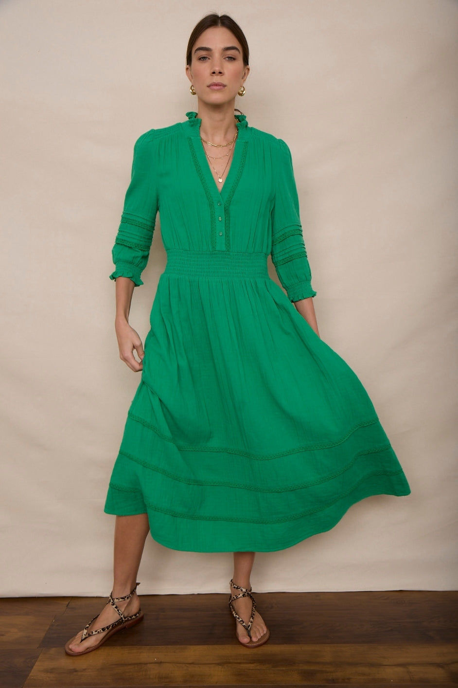 Alina Dress - Jade Green