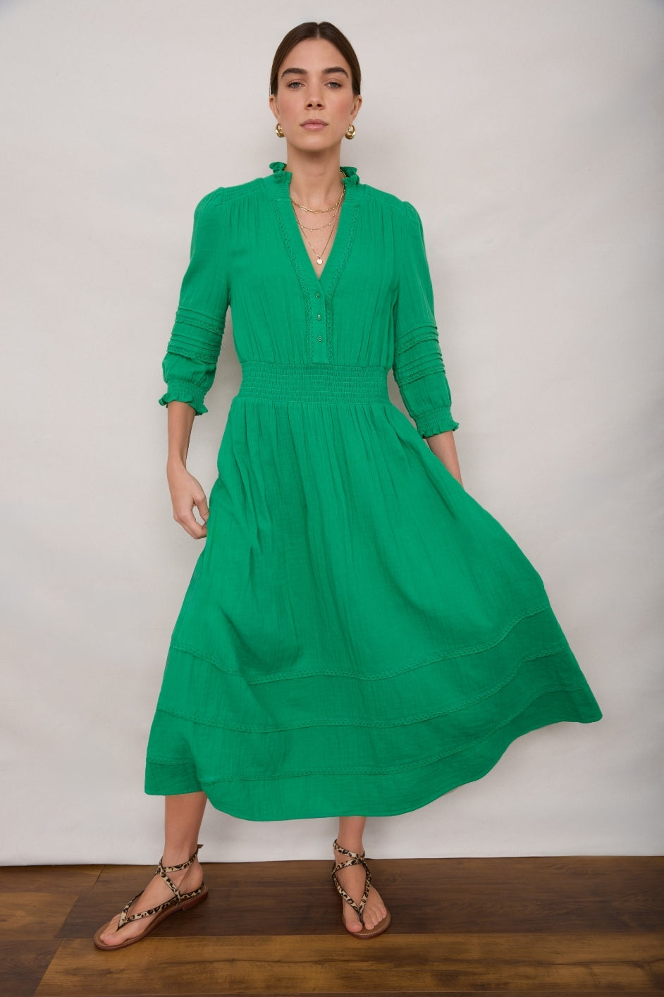 Alina Dress - Jade Green