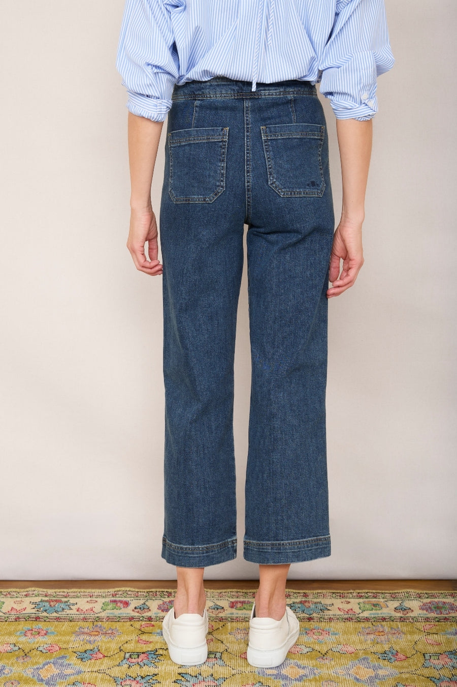 Allie Flare Cropped Jean - Rinse Wash