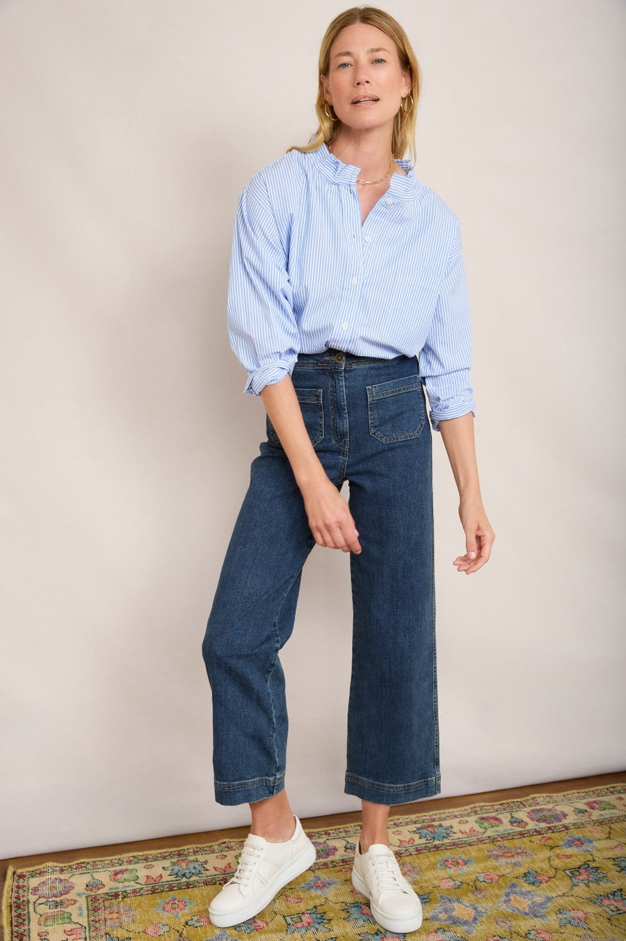 Allie Flare Cropped Jean - Rinse Wash