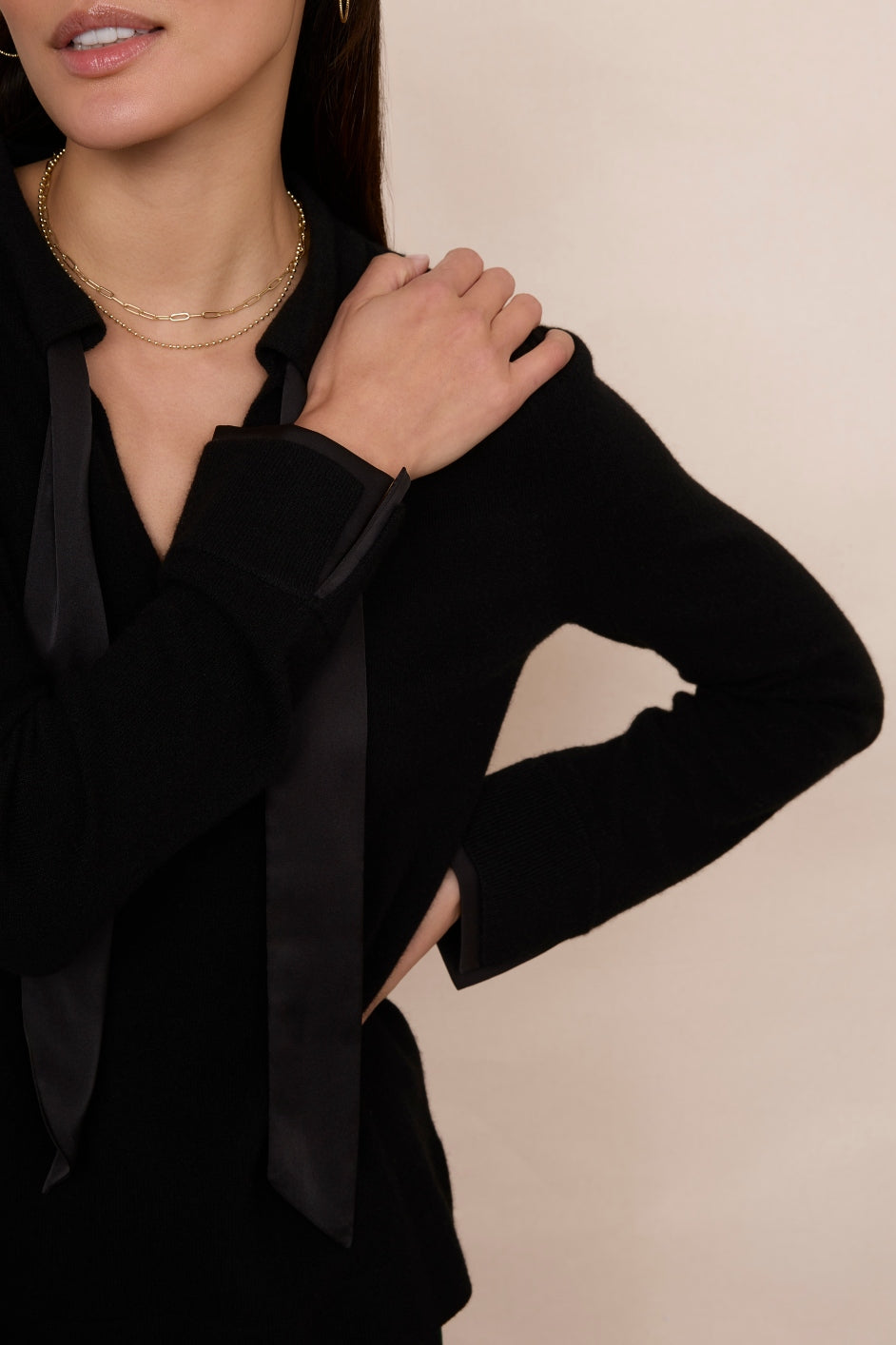 Alora Tie Detail Jumper - Black