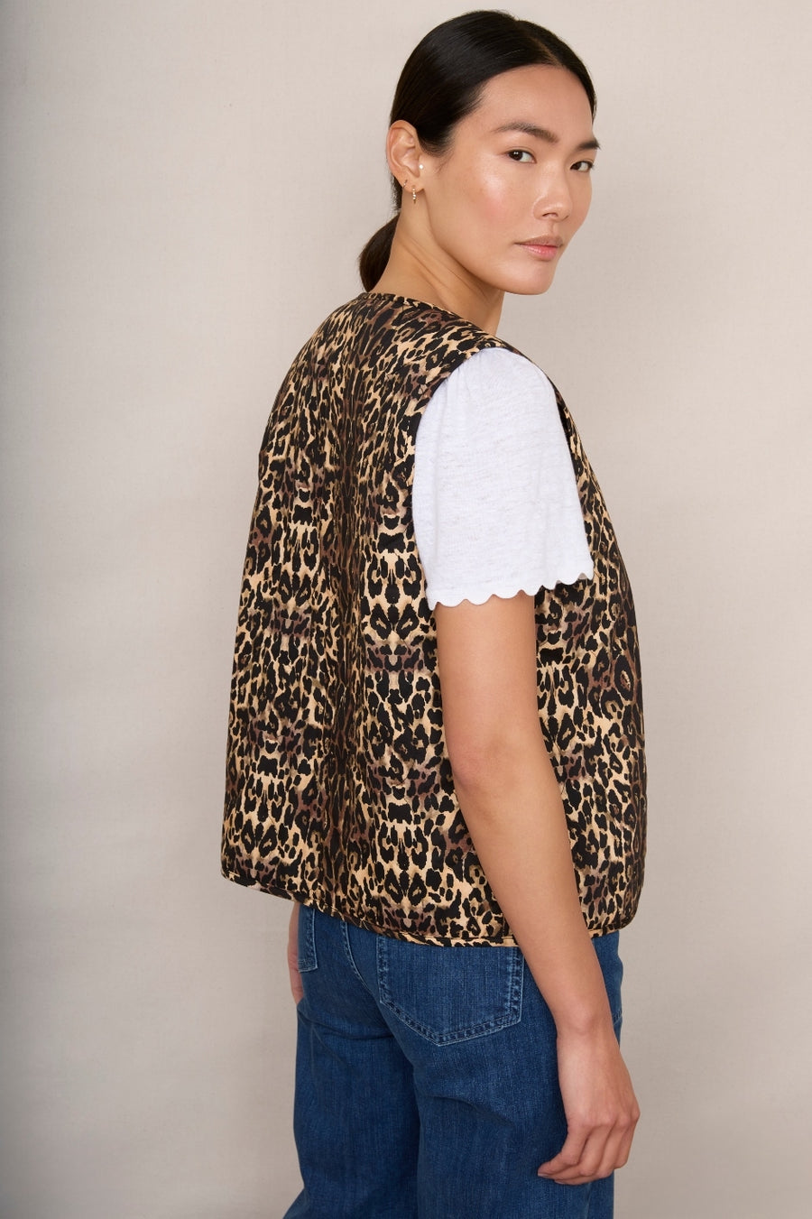 Andy Quilted Gilet - Leopard