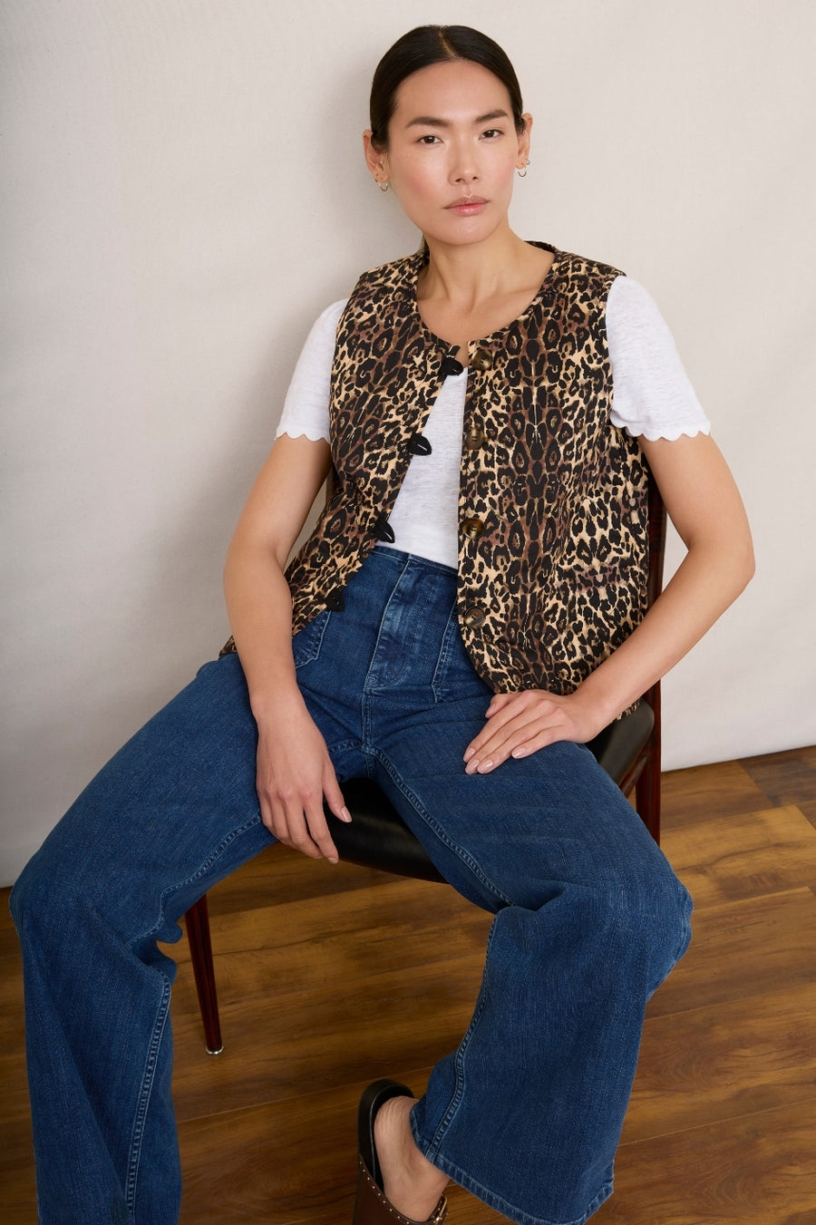 Andy Quilted Gilet - Leopard