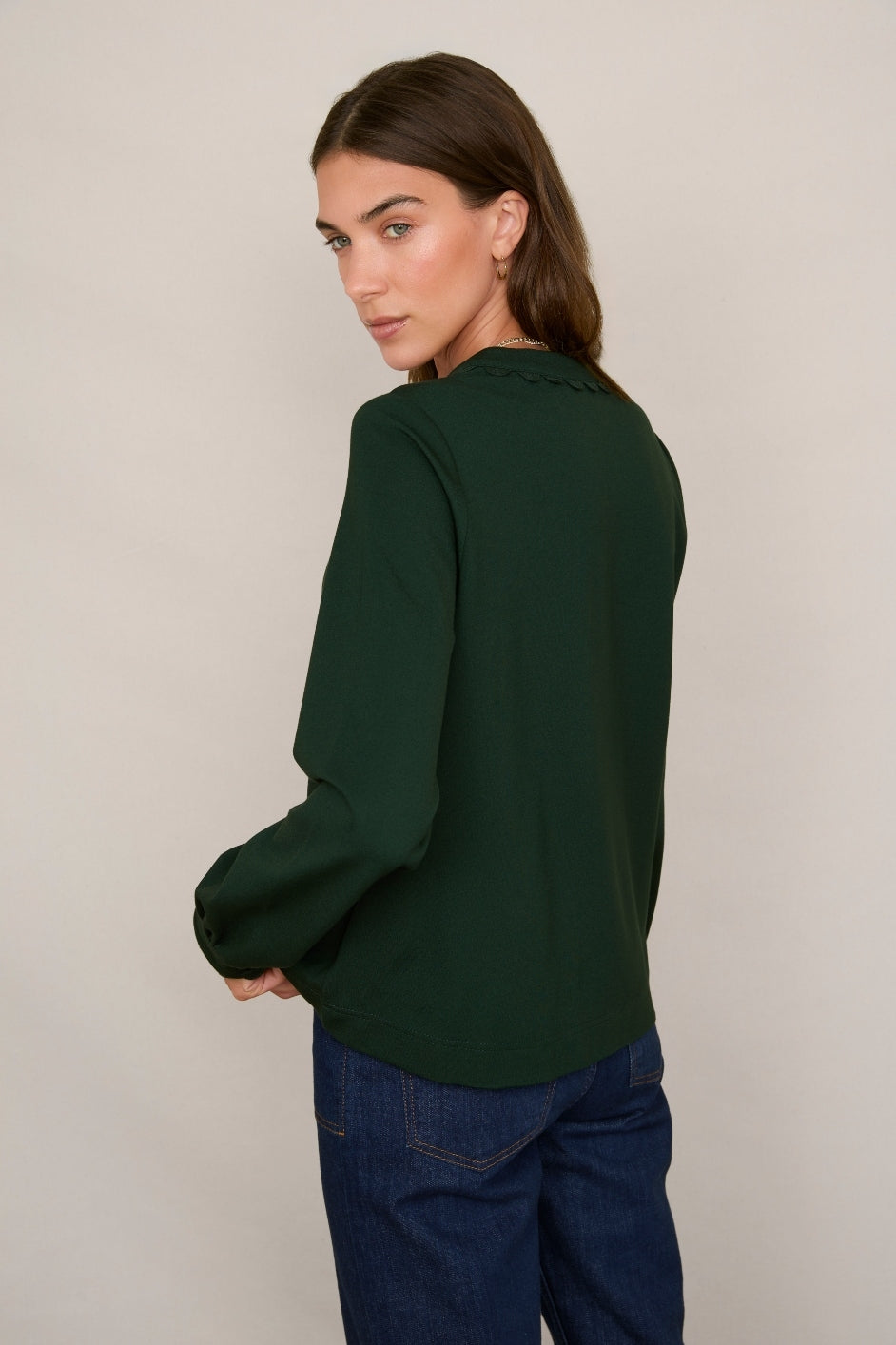 Anisa Ponte Top - Forest Green