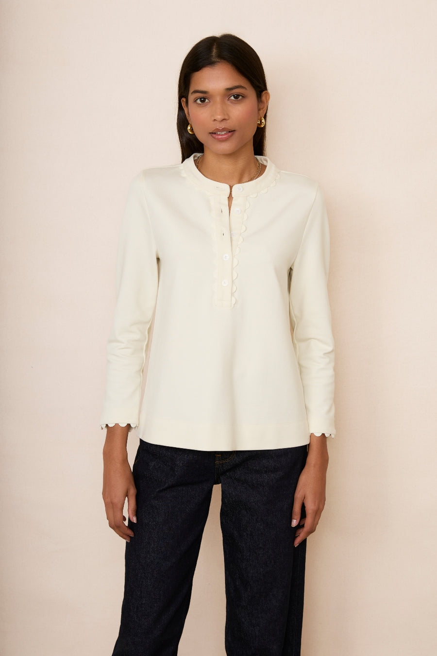 Anise Ponte Top - Ivory