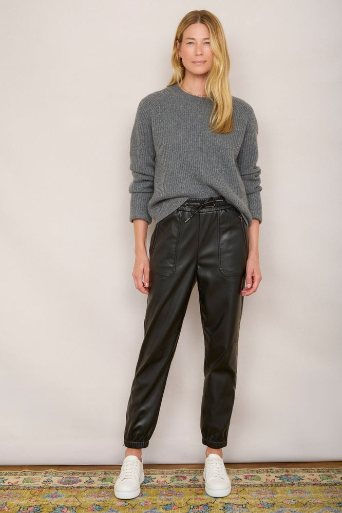 Aniyah Faux Leather Trouser - Black