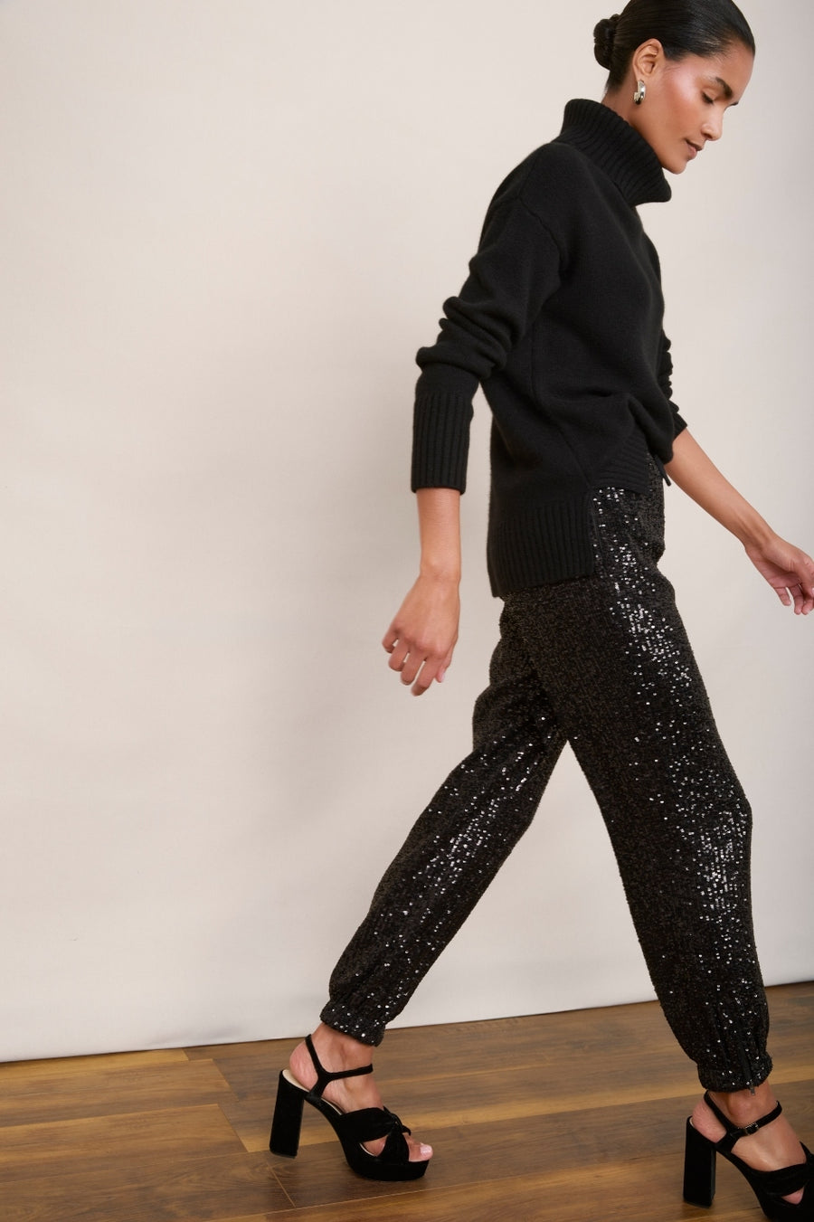 Aniyah Sequin Trouser - Black