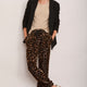 Aniyah Silk Velvet Trouser - Leopard