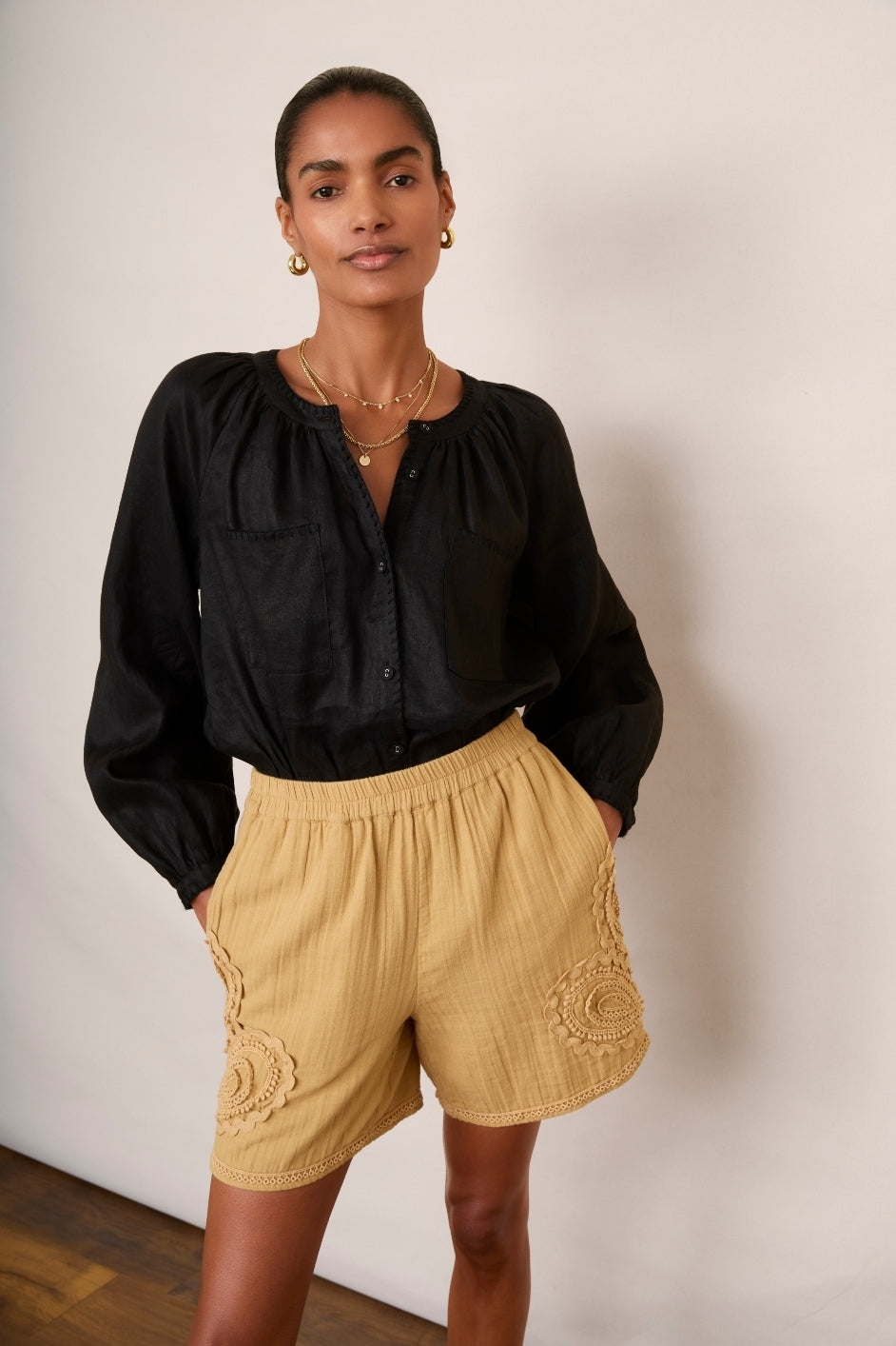 Annalee Double Gauze Short - Tan