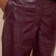 Anne Faux Leather Trouser - Plum Patent