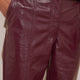 Anne Faux Leather Trouser - Plum Patent