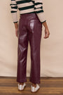 Anne Faux Leather Trouser - Plum Patent