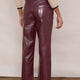 Anne Faux Leather Trouser - Plum Patent