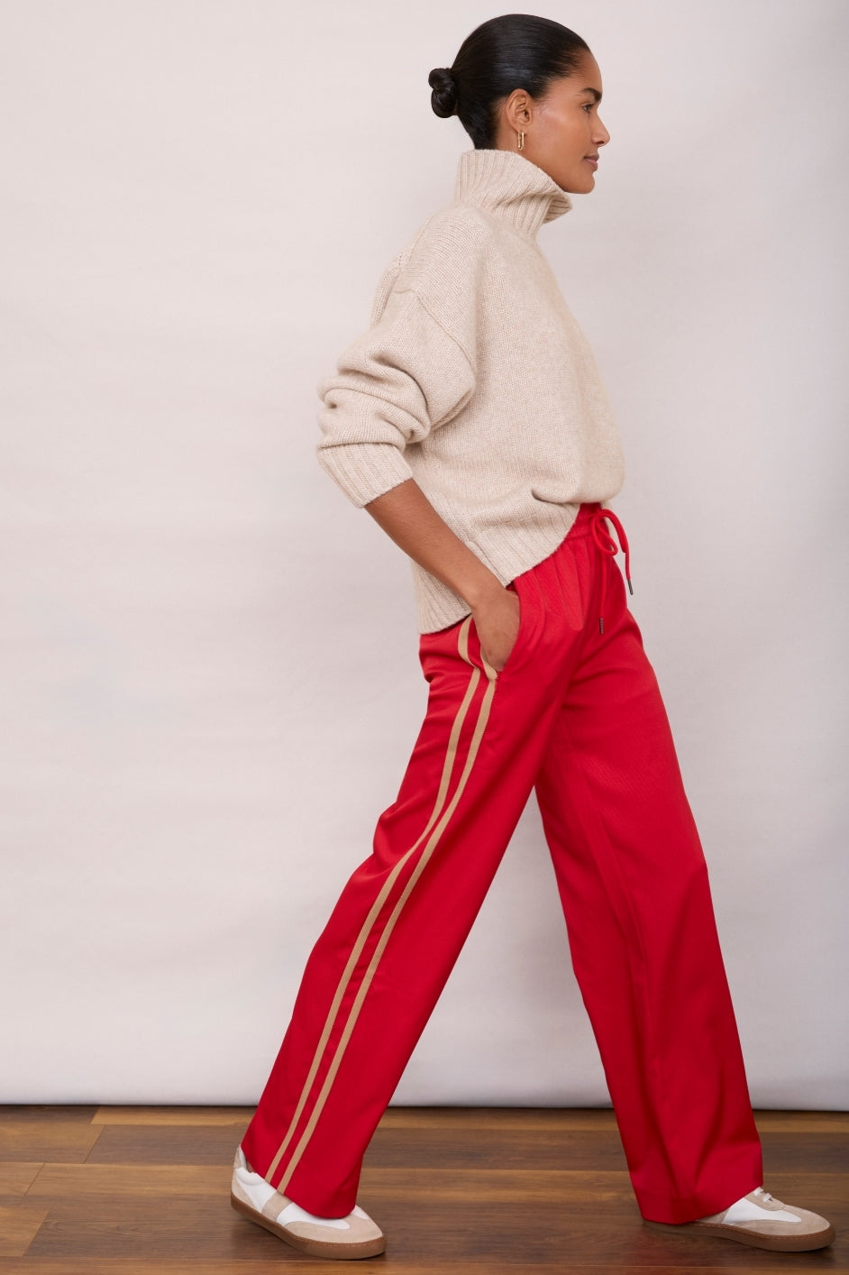 Anya Wide Leg Trouser - Poppy Red