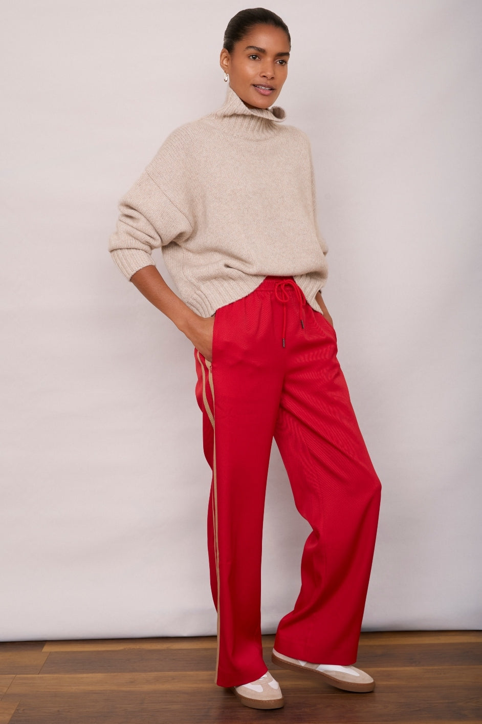 Anya Wide Leg Trouser - Poppy Red