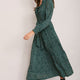 Ariana Plisse Dress - Forest Green Spot