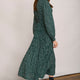 Ariana Plisse Dress - Forest Green Spot