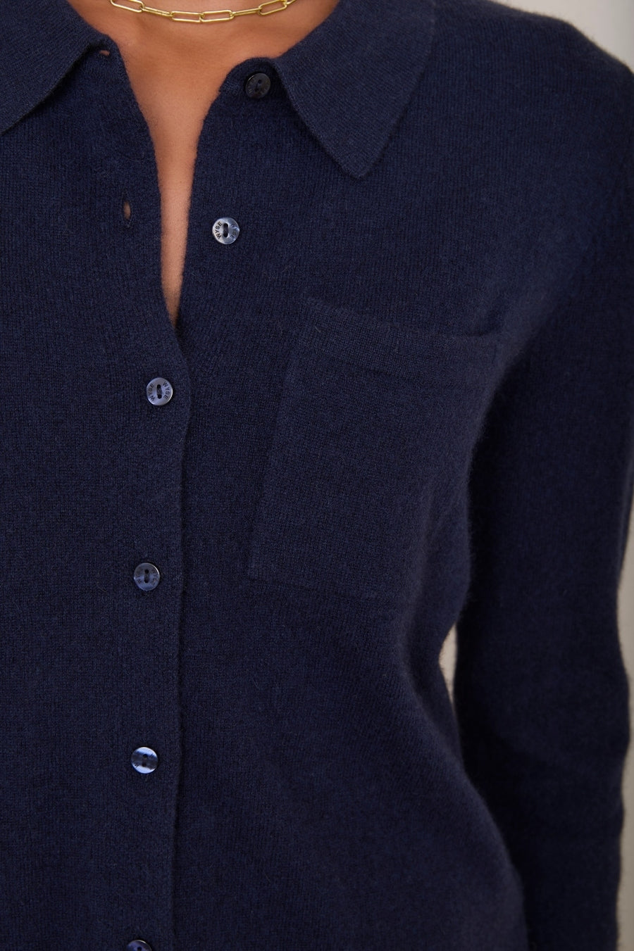 Arti Merino Cashmere Knitted Shirt - Midnight