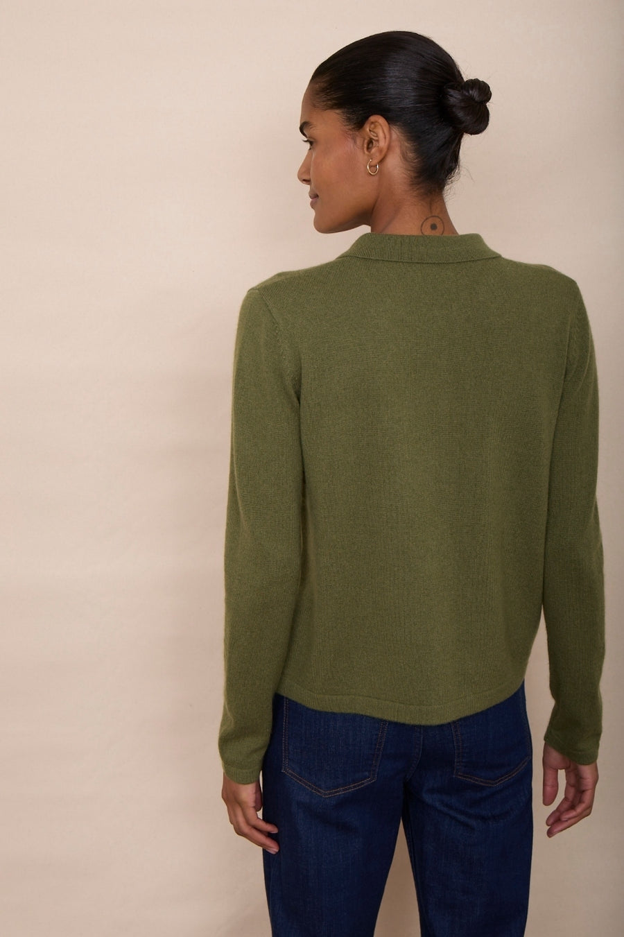 Arti Merino Cashmere Knitted Shirt - Moss Green