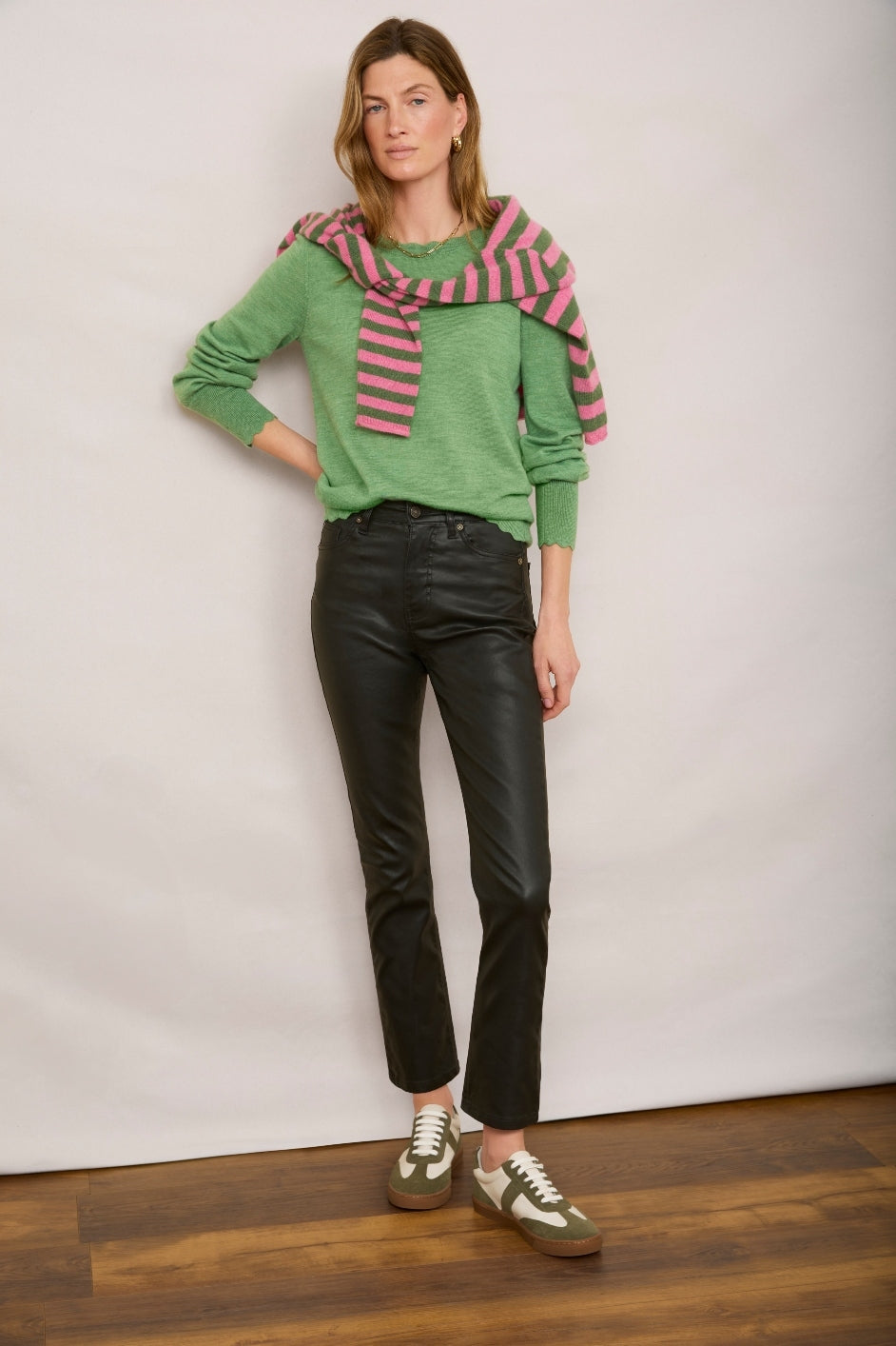 Audrey Coated Jean - Bottle Green