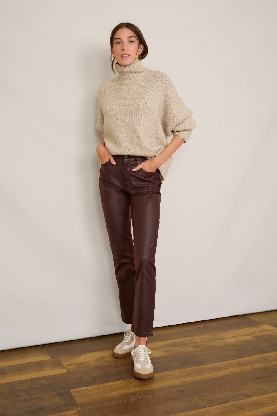 Audrey Coated Jean - Plum