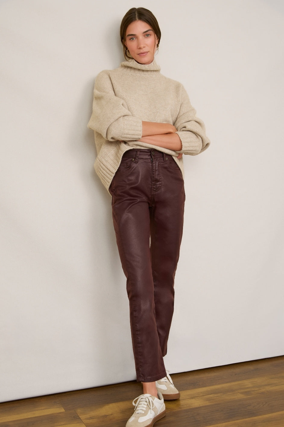 Audrey Coated Jean - Plum