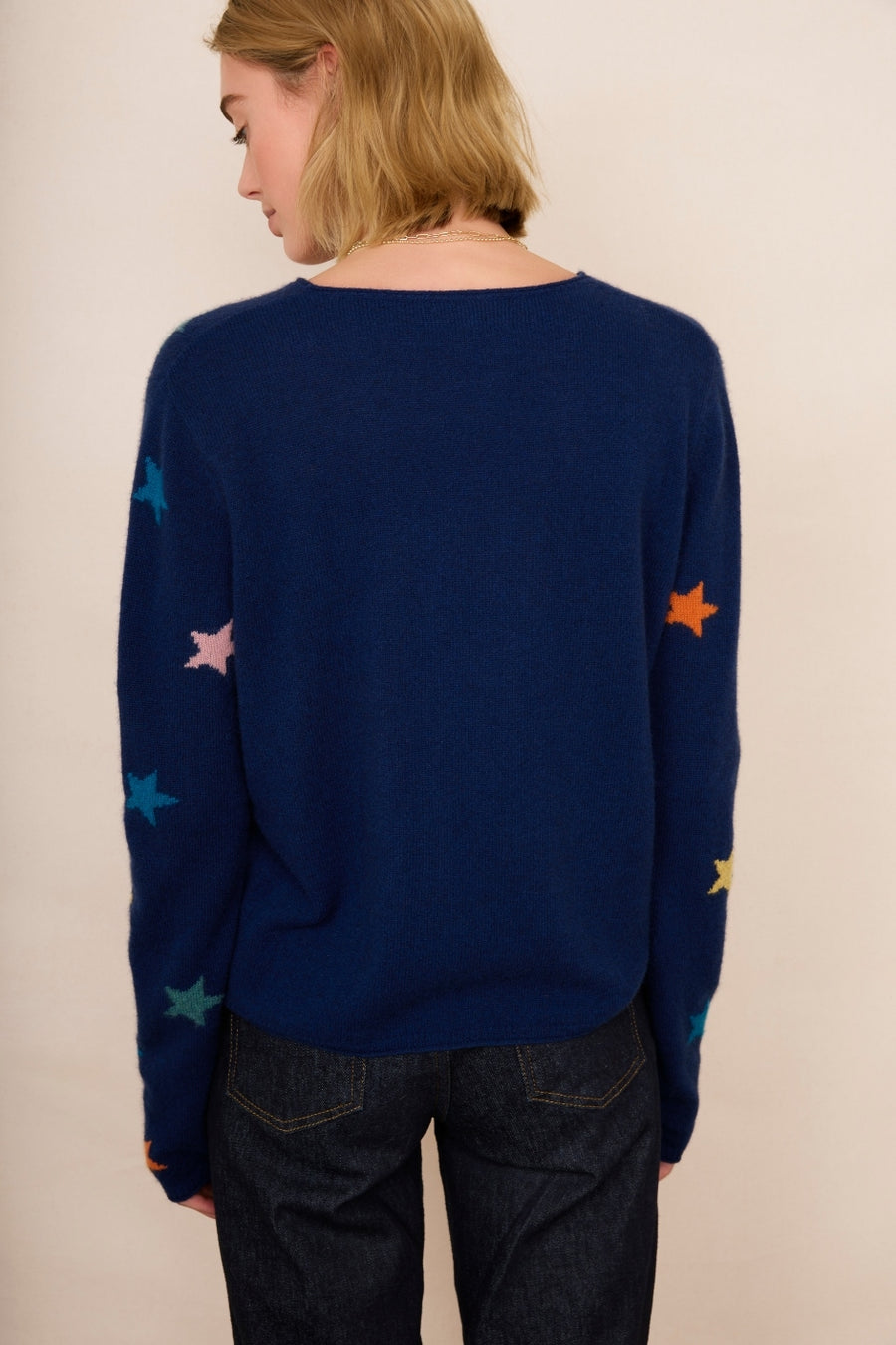 Aurelie Star Cashmere Jumper - Midnight