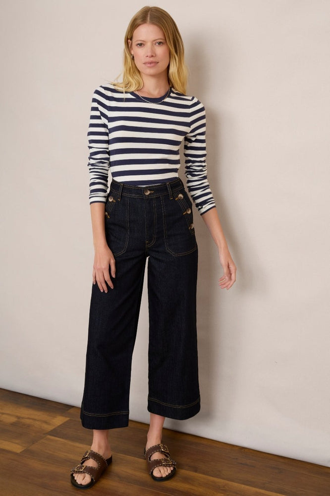 Brigitte Flare Cropped Jean - Rinse Wash