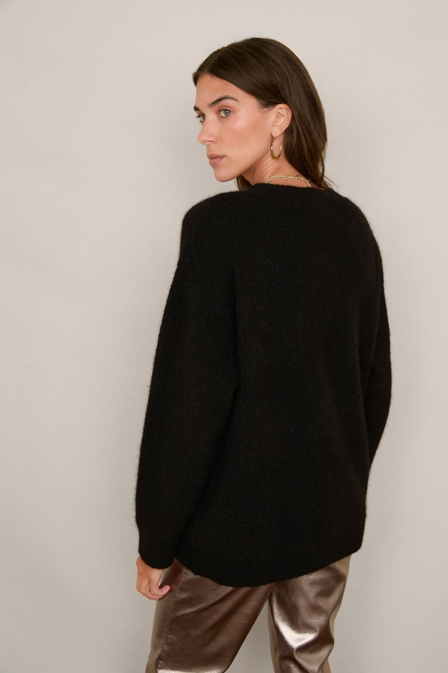 Becky Boyfriend Cardigan - Black